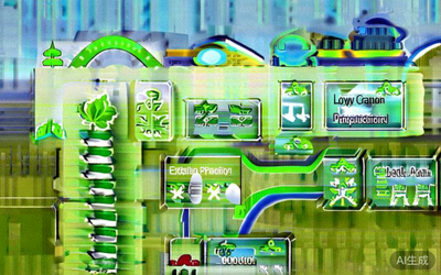 绿色供应链管理流程图，展示从伦理采购、低碳制造到逆向物流的闭环系统