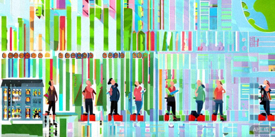 消费者选择带有环保标签的产品，背景是绿色地球与趋势图表