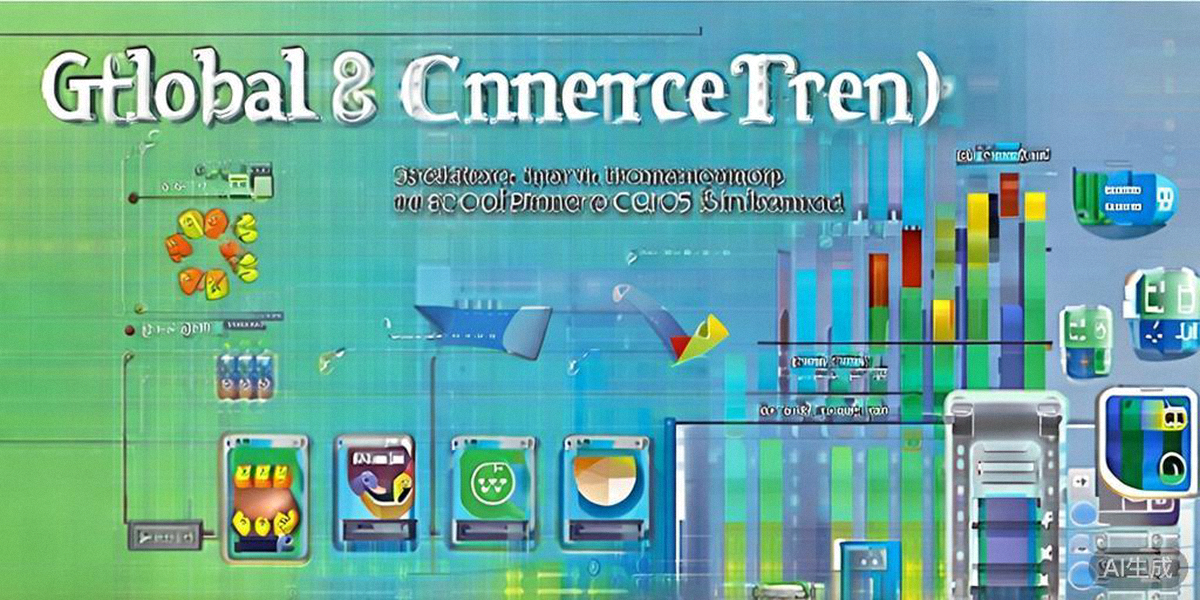 2024年全球电商趋势信息图：展示社交电商、跨境购物、移动端占比、可持续消费等关键数据与增长曲线