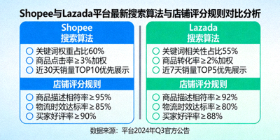 Shopee与Lazada平台最新搜索算法与店铺评分规则对比分析