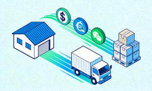 微型跨境物流仓库与本地化支付方式图标，代表敏捷的微出海模式