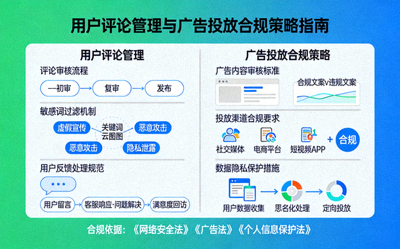 用户评论管理与广告投放合规策略信息图